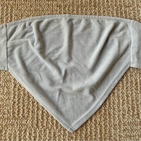 NWOT NIA Terrycloth Women’s Scarf Crop Tie Top in Sky Blue - Size XS - Picture 11 of 11